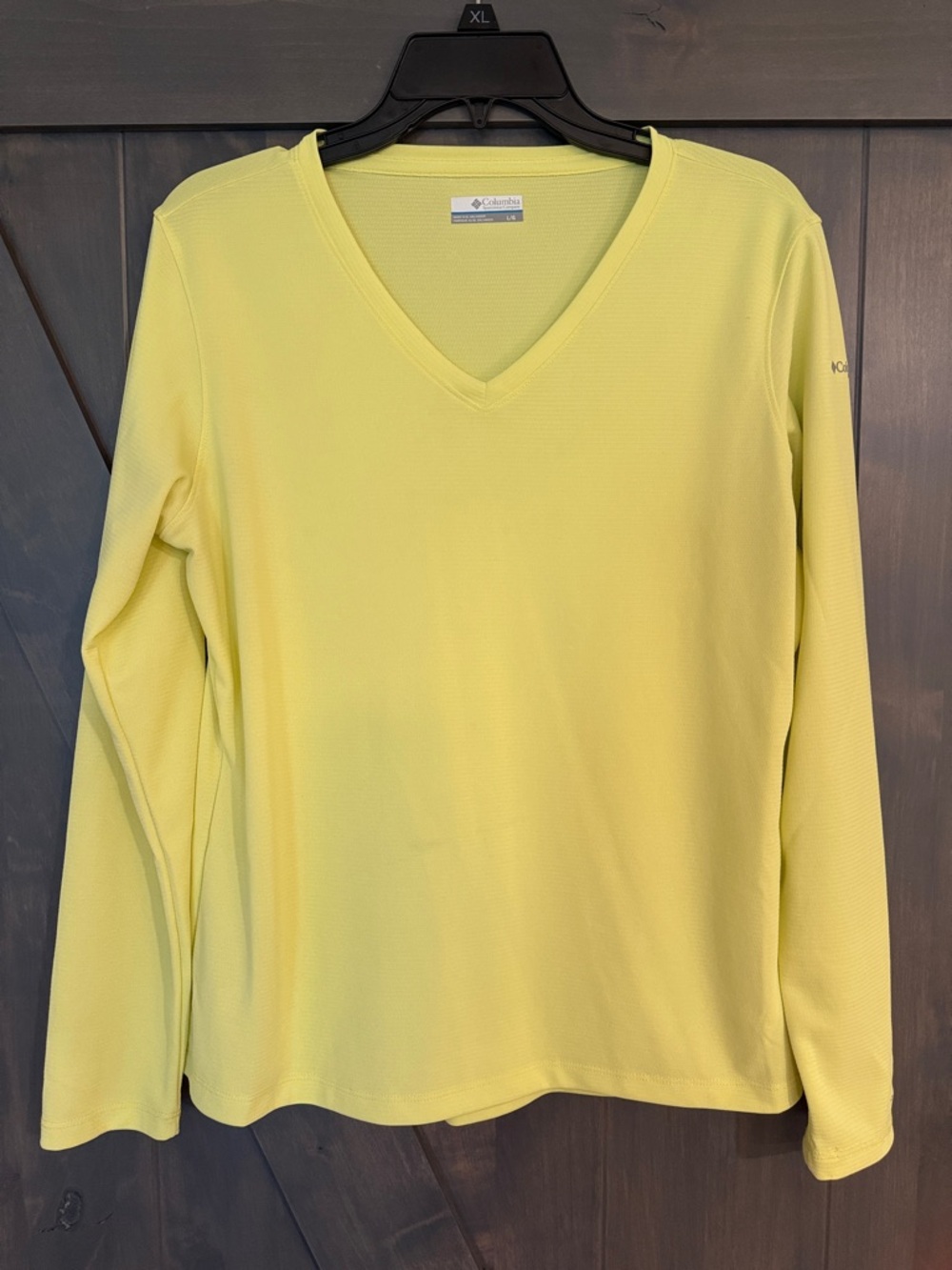 Columbia Women’s Yellow Long Sleeve V-Neck Performance Shirt